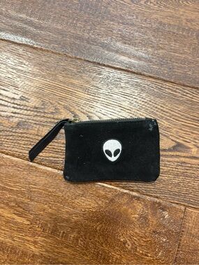 Brandy Melville Black Suede Alien Coin Pouch